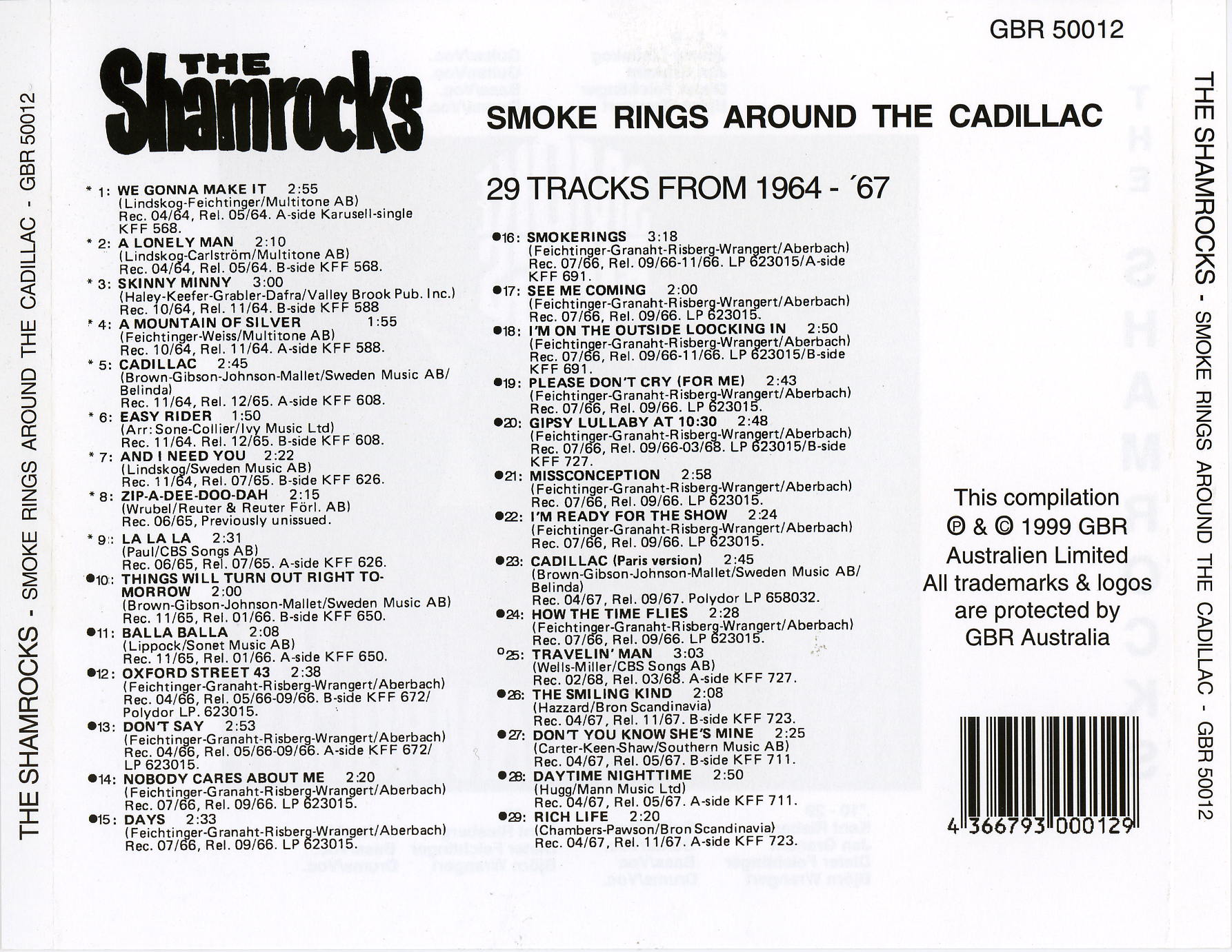 Текст песни кати черный кадиллак. The Shamrocks (3) – Smoke Rings around the Cadillac.